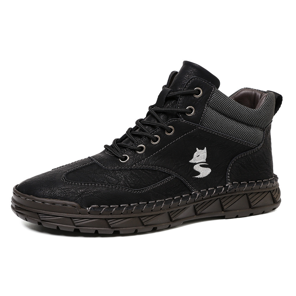 ⏰ Offre limitée : -70 % – Bottines en cuir pour homme – Bout large et soutien de la voûte plantaire et de la cheville