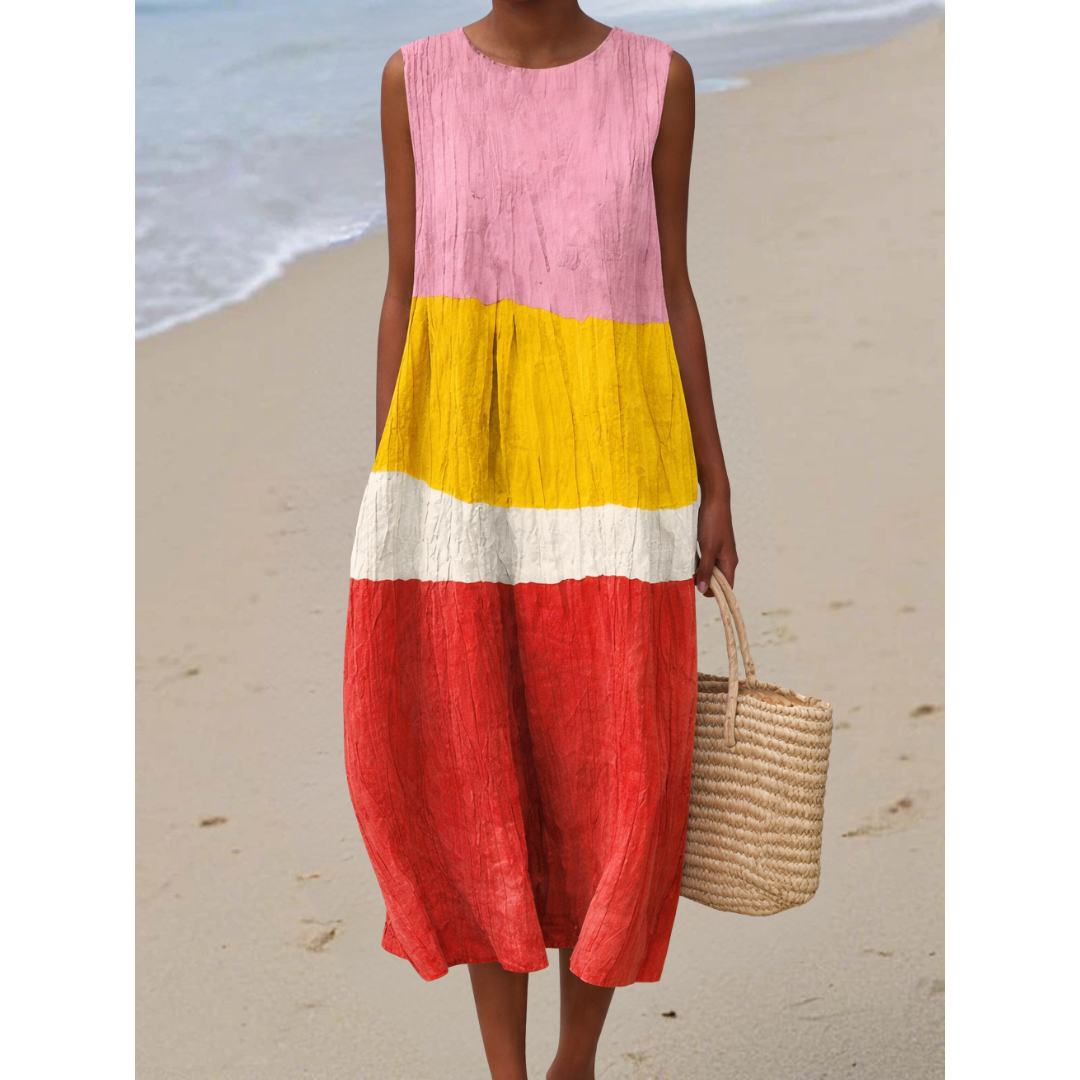Talyra | Robe Midi Colorblock Soleil