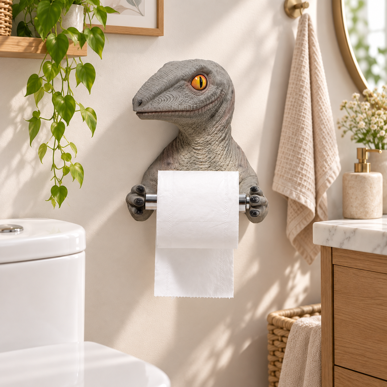 🦖🦖🦖Porte-Papier Toilette Dinosaure 3D – Décoration Originale et Amusante pour Salle de Bain
