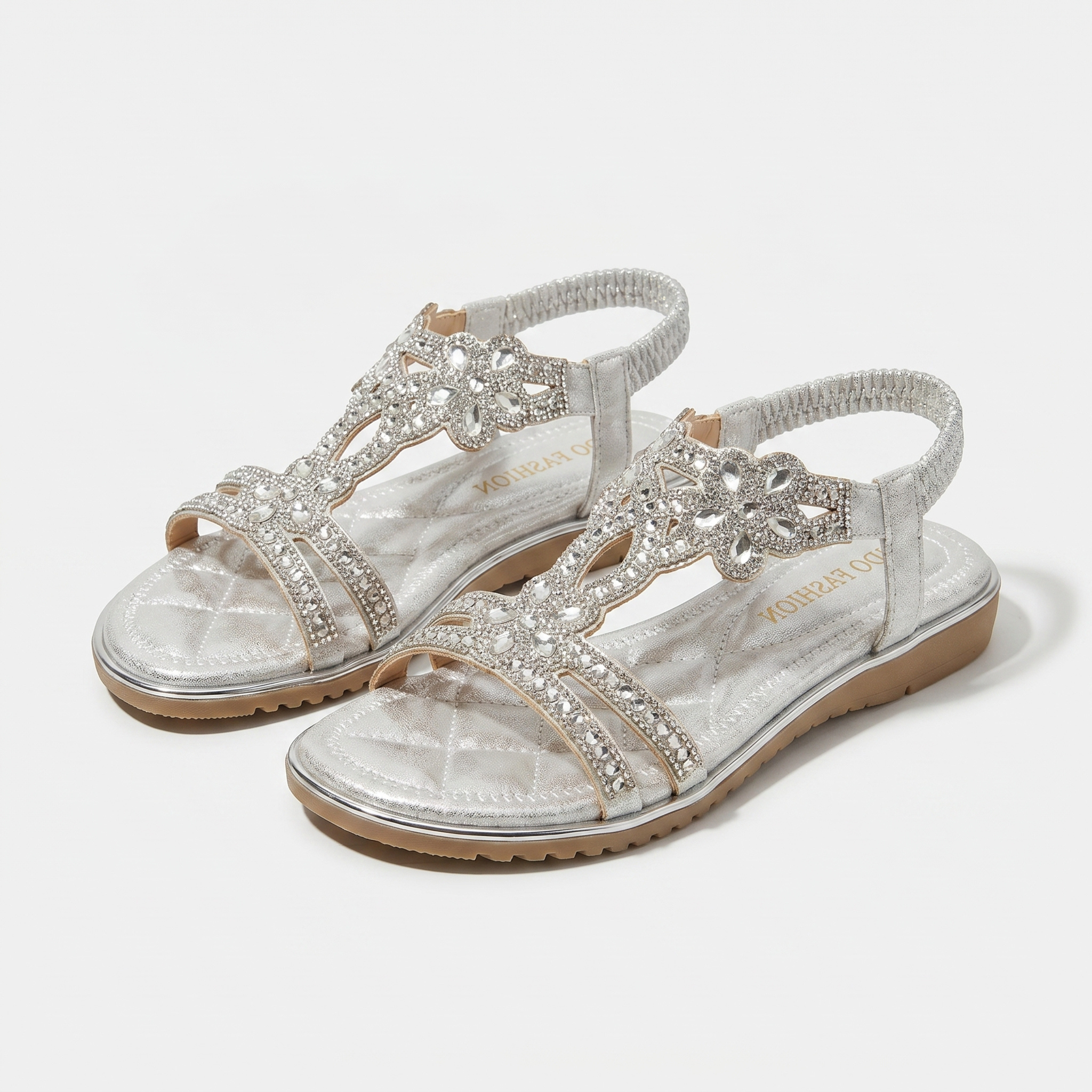 Bohemian Summer Sandals with Rhinestone Straps for Women