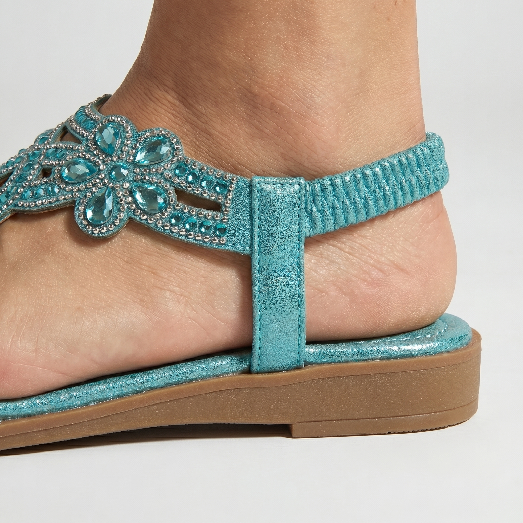Bohemian Summer Sandals with Rhinestone Straps for Women