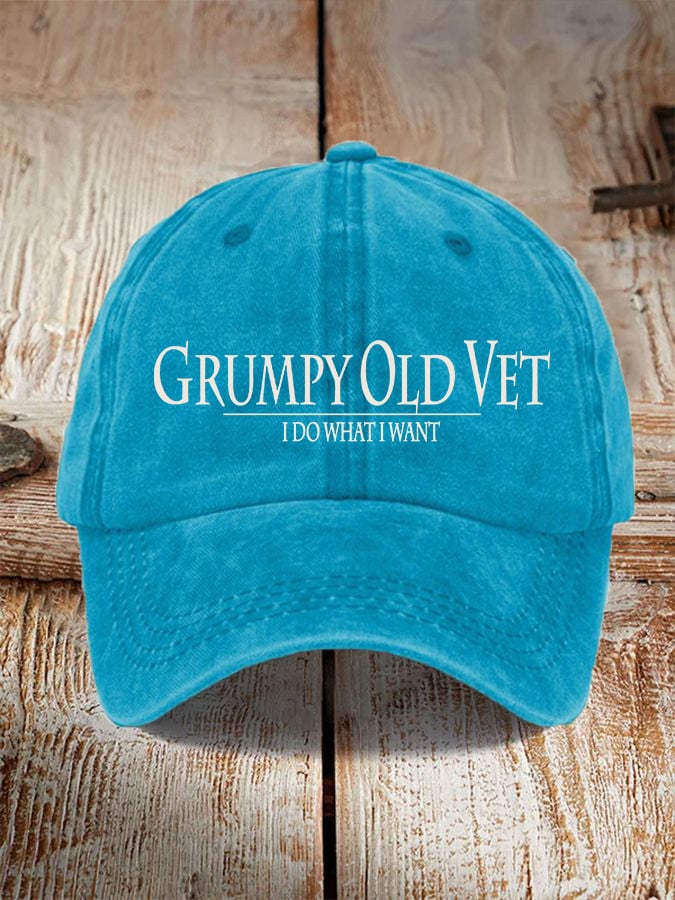 🔥 Veteran "I Do What I Want" Hat – Classic Printed Baseball Cap for Everyday Wear
