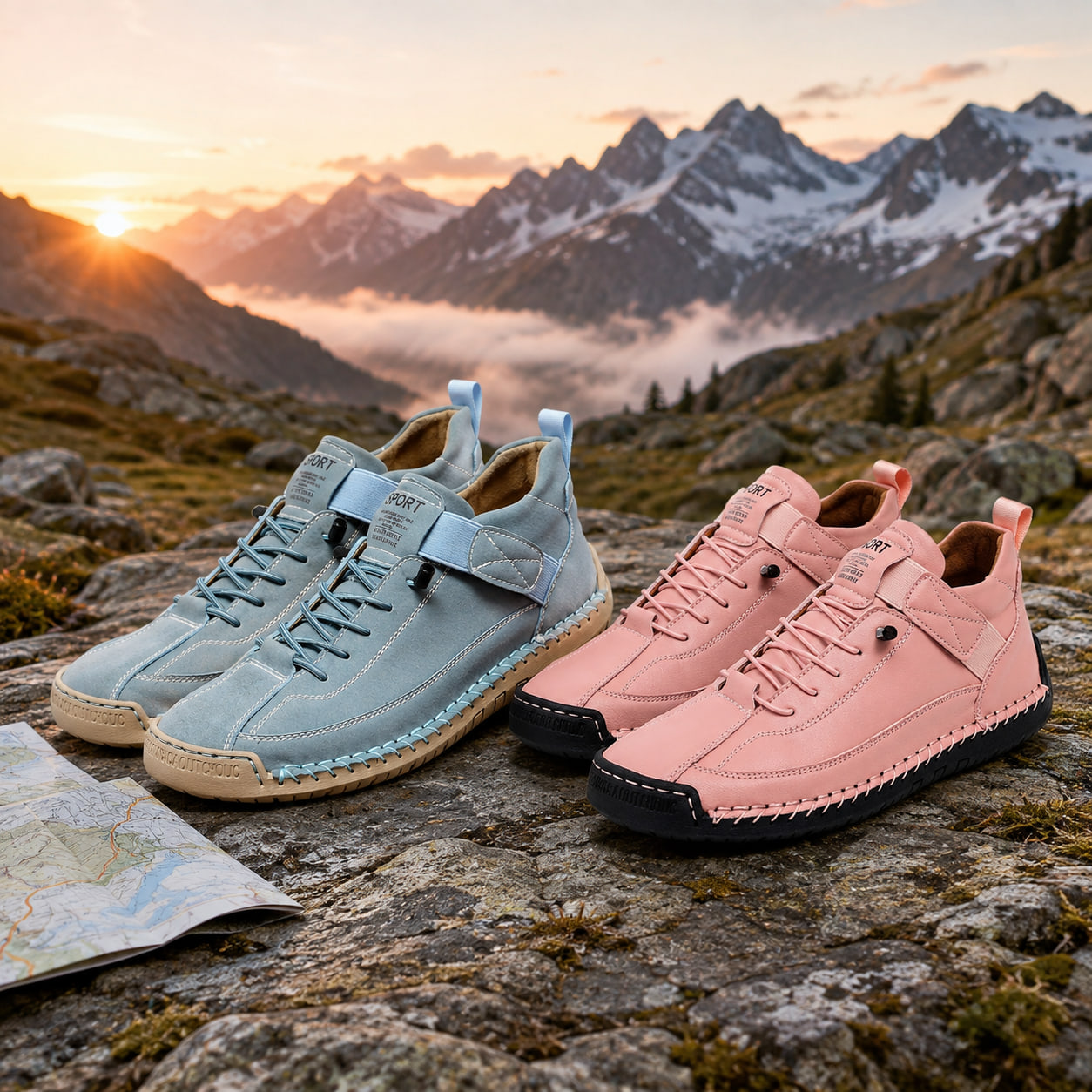 Achetez 2 (Bleu clair + Rose) -15 % –  🔥🔥🔥Best-seller 2026 ✨ Chaussures orthopédiques confortables pour femmes – Baskets de randonnée imperméables