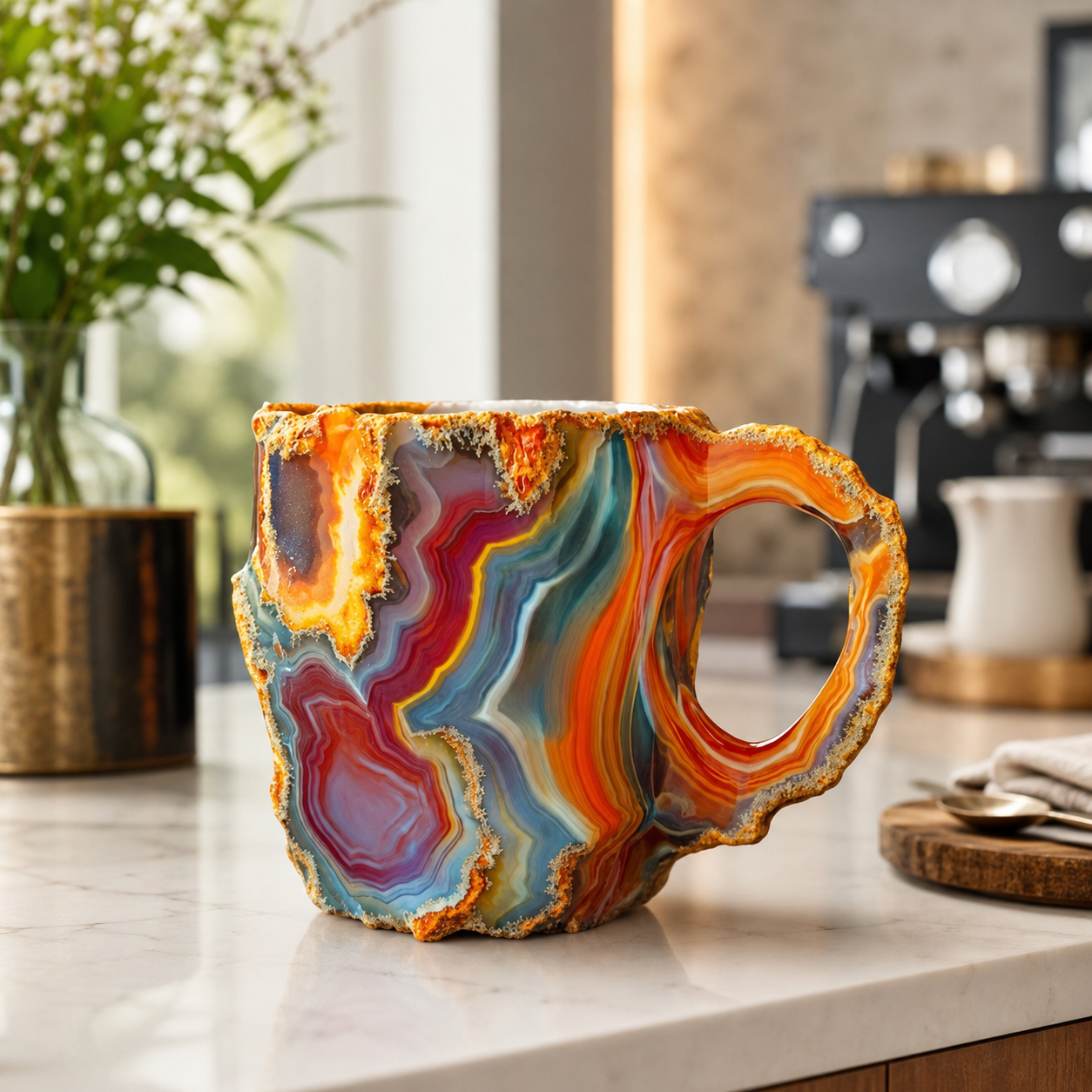 💎 Sculptural Gemstone-Inspired Mug — A One-of-a-Kind Work of Art for Every Sip ☕✨