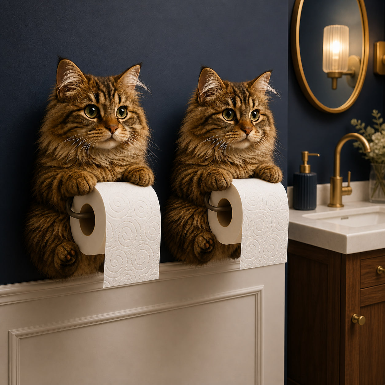 Lot de 2 – Style B (-15 %) – 🐾🐾🐾 Porte-papier toilette chat adorable – Décoration murale ludique avec rangement pratique pour rouleaux 😻