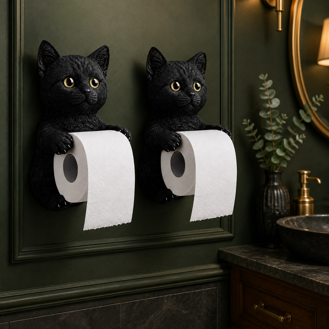 Lot de 2 – Style H (-15 %) – 🐾🐾🐾 Porte-papier toilette chat adorable – Décoration murale ludique avec rangement pratique pour rouleaux 😻