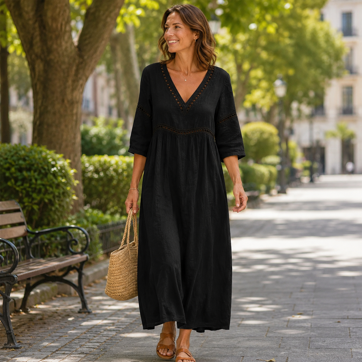 🌿 Sommerleicht & stilvoll ✨ Luftiges Maxikleid mit femininen Details 💃