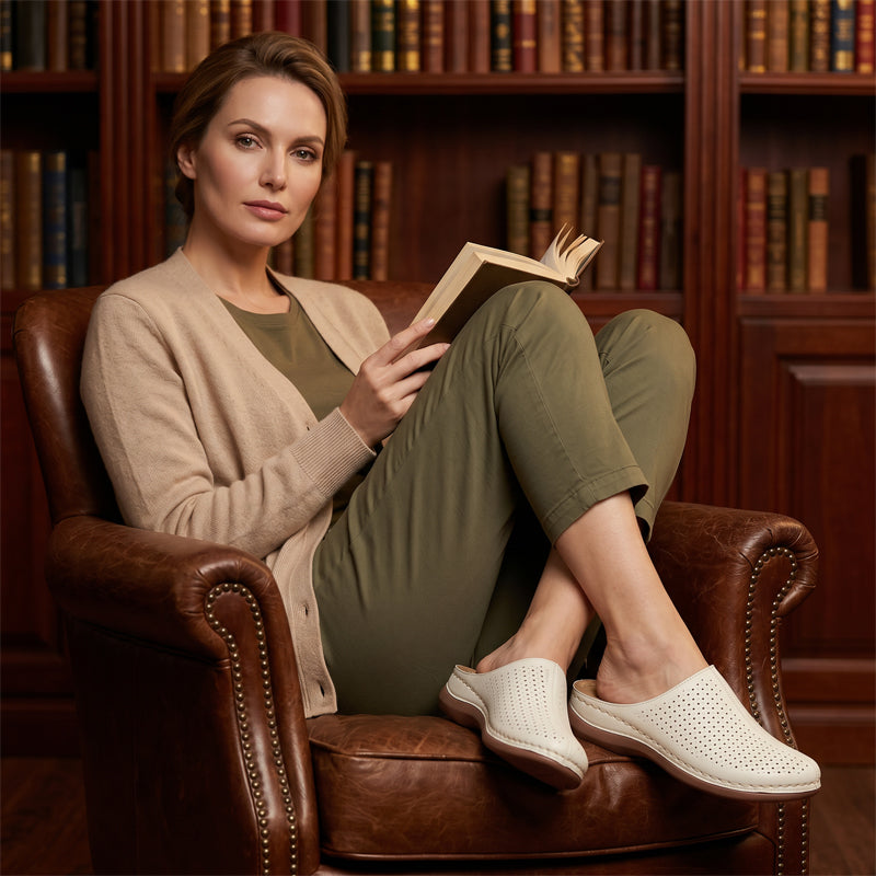 👡 Mules à semelle compensée perforées pour femme – Confortables, chics et faciles à enfiler 🌿