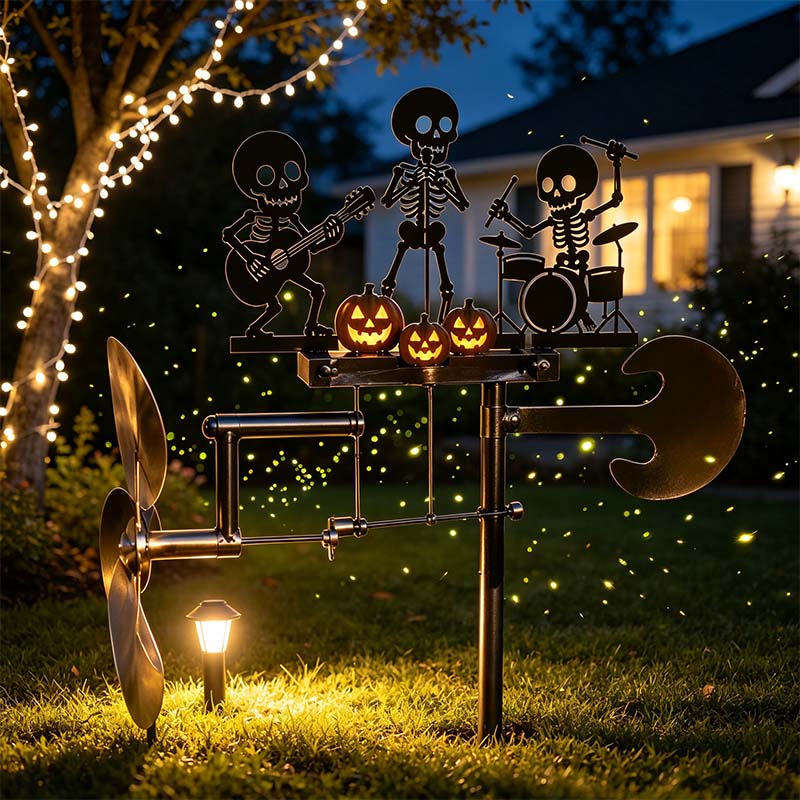 🎸 Skeleton Drummer Wind Spinner