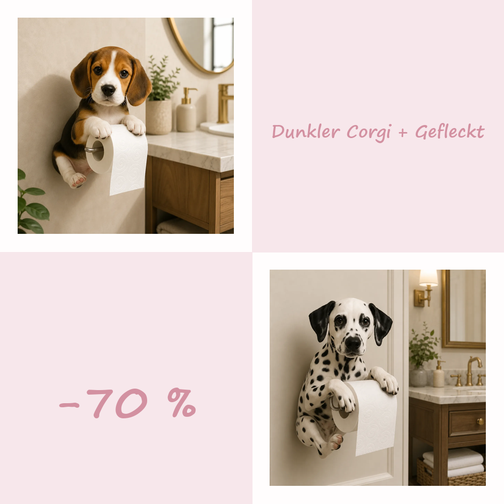 50 % RABATT!! 🐾 Niedlicher Toilettenpapierhalter in Hundeform – Ein verspielter Hingucker fürs Badezimmer, praktisch im Alltag 🧻✨