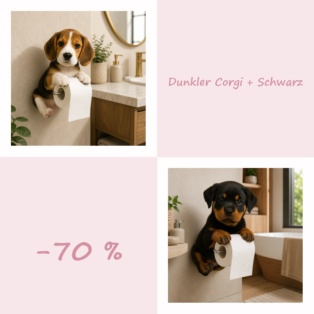 50 % RABATT!! 🐾 Niedlicher Toilettenpapierhalter in Hundeform – Ein verspielter Hingucker fürs Badezimmer, praktisch im Alltag 🧻✨