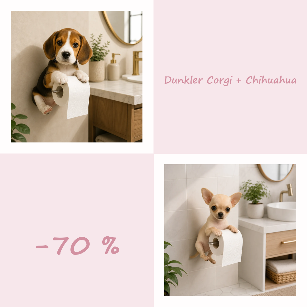 50 % RABATT!! 🐾 Niedlicher Toilettenpapierhalter in Hundeform – Ein verspielter Hingucker fürs Badezimmer, praktisch im Alltag 🧻✨