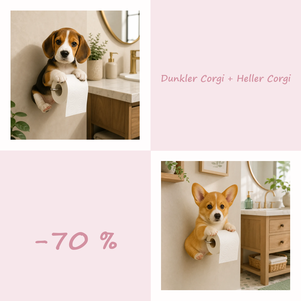 50 % RABATT!! 🐾 Niedlicher Toilettenpapierhalter in Hundeform – Ein verspielter Hingucker fürs Badezimmer, praktisch im Alltag 🧻✨