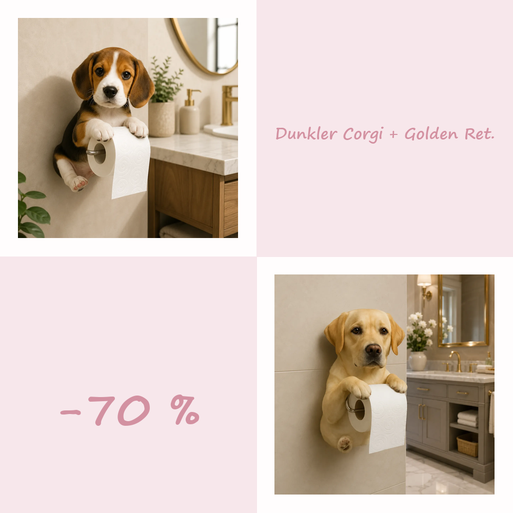 50 % RABATT!! 🐾 Niedlicher Toilettenpapierhalter in Hundeform – Ein verspielter Hingucker fürs Badezimmer, praktisch im Alltag 🧻✨
