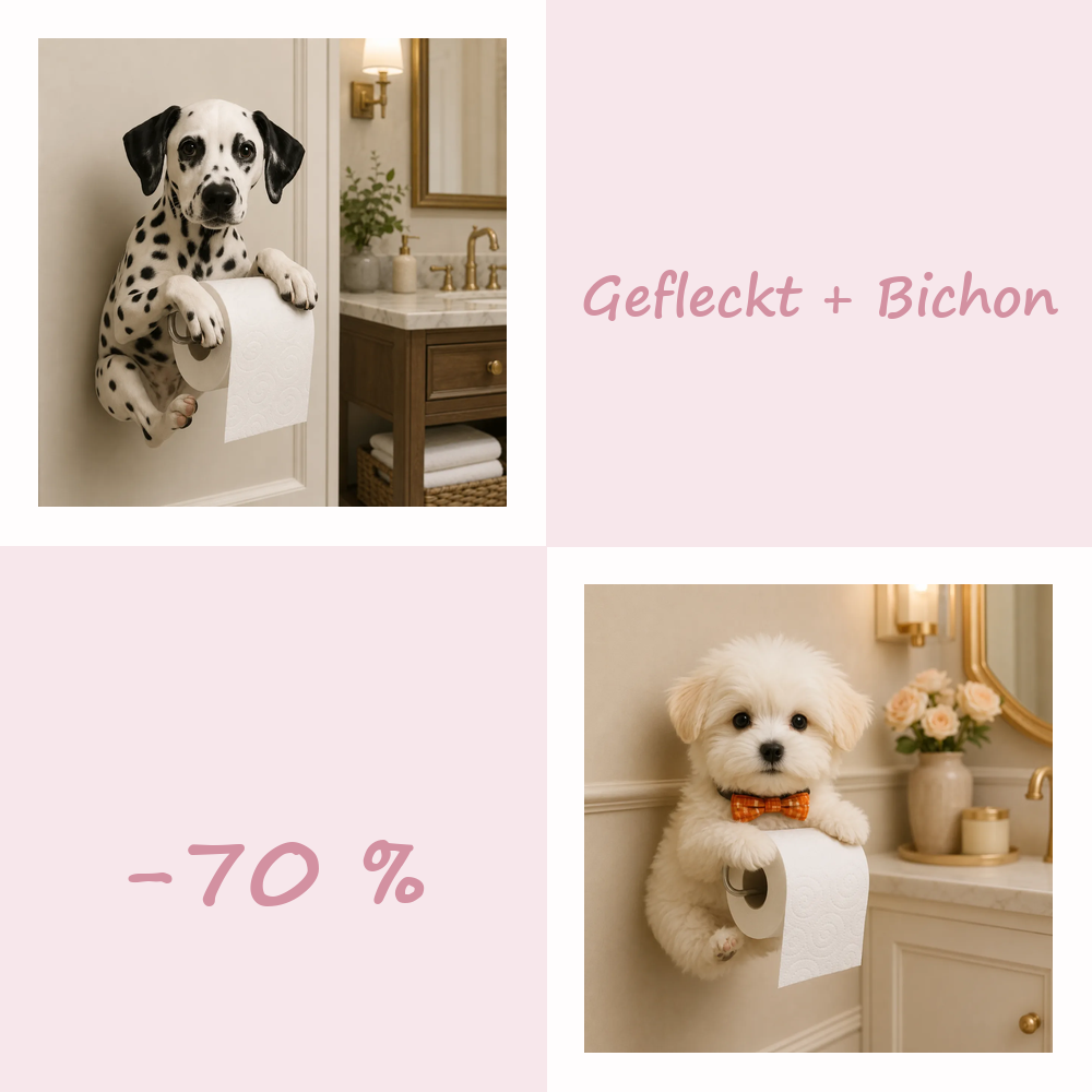 50 % RABATT!! 🐾 Niedlicher Toilettenpapierhalter in Hundeform – Ein verspielter Hingucker fürs Badezimmer, praktisch im Alltag 🧻✨