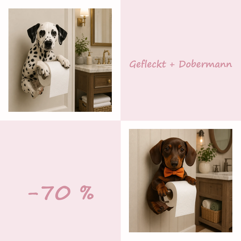 50 % RABATT!! 🐾 Niedlicher Toilettenpapierhalter in Hundeform – Ein verspielter Hingucker fürs Badezimmer, praktisch im Alltag 🧻✨