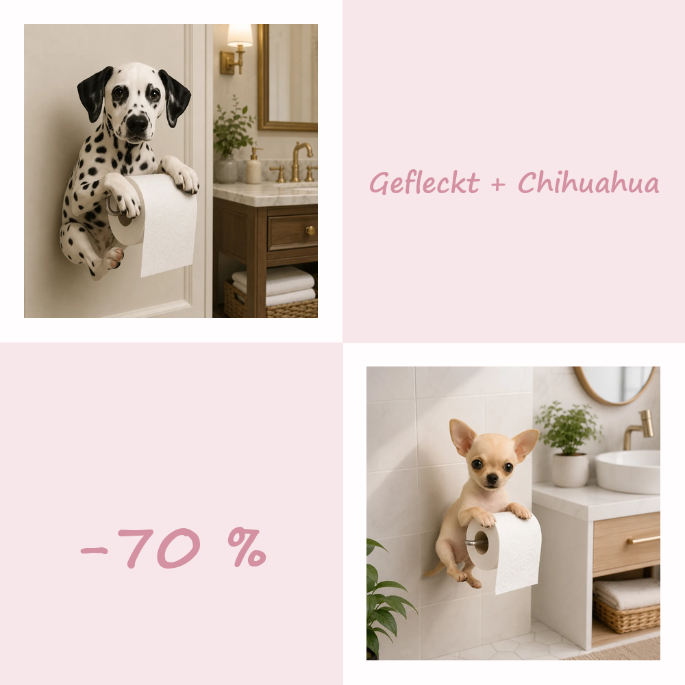 50 % RABATT!! 🐾 Niedlicher Toilettenpapierhalter in Hundeform – Ein verspielter Hingucker fürs Badezimmer, praktisch im Alltag 🧻✨