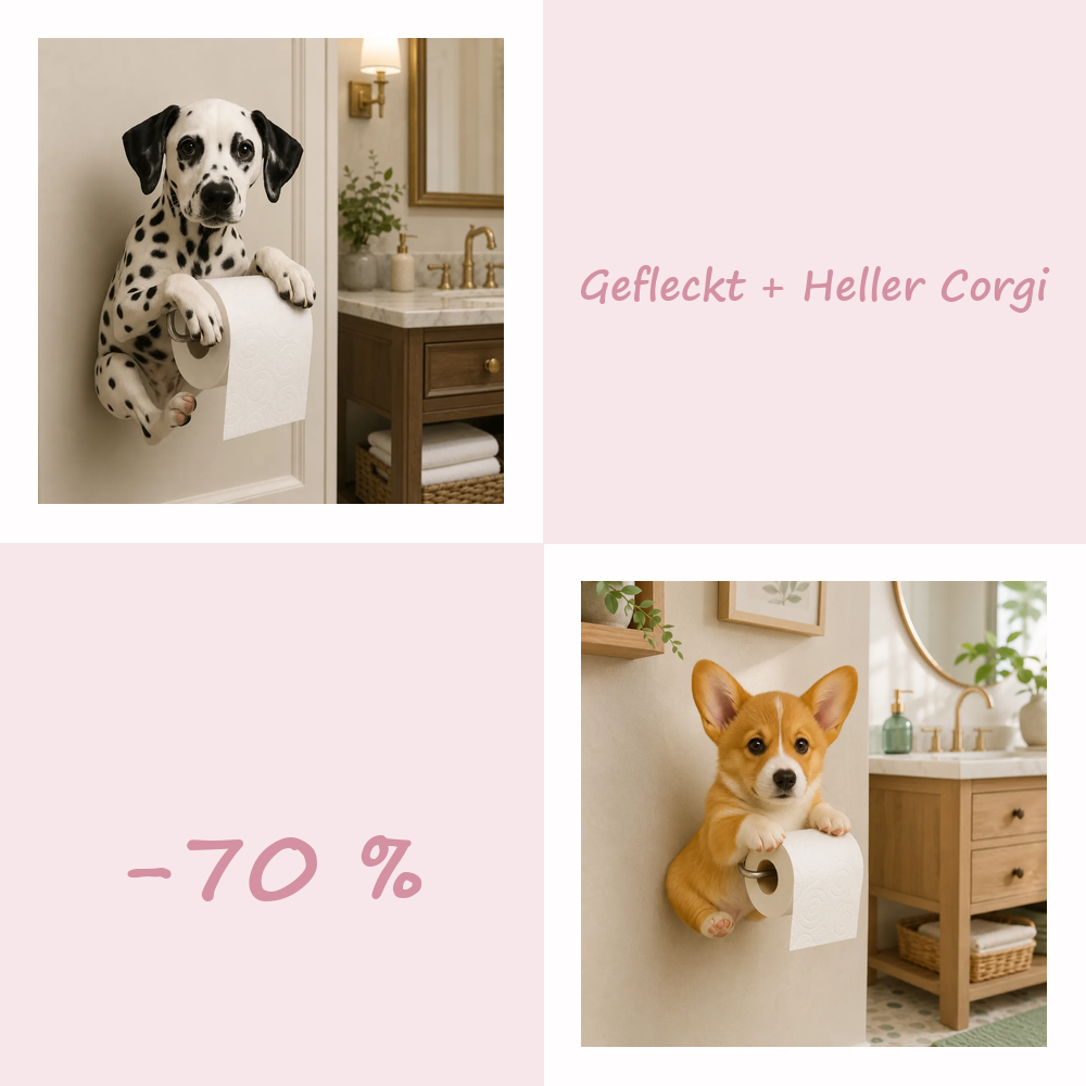 50 % RABATT!! 🐾 Niedlicher Toilettenpapierhalter in Hundeform – Ein verspielter Hingucker fürs Badezimmer, praktisch im Alltag 🧻✨