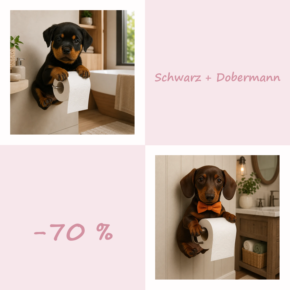 50 % RABATT!! 🐾 Niedlicher Toilettenpapierhalter in Hundeform – Ein verspielter Hingucker fürs Badezimmer, praktisch im Alltag 🧻✨