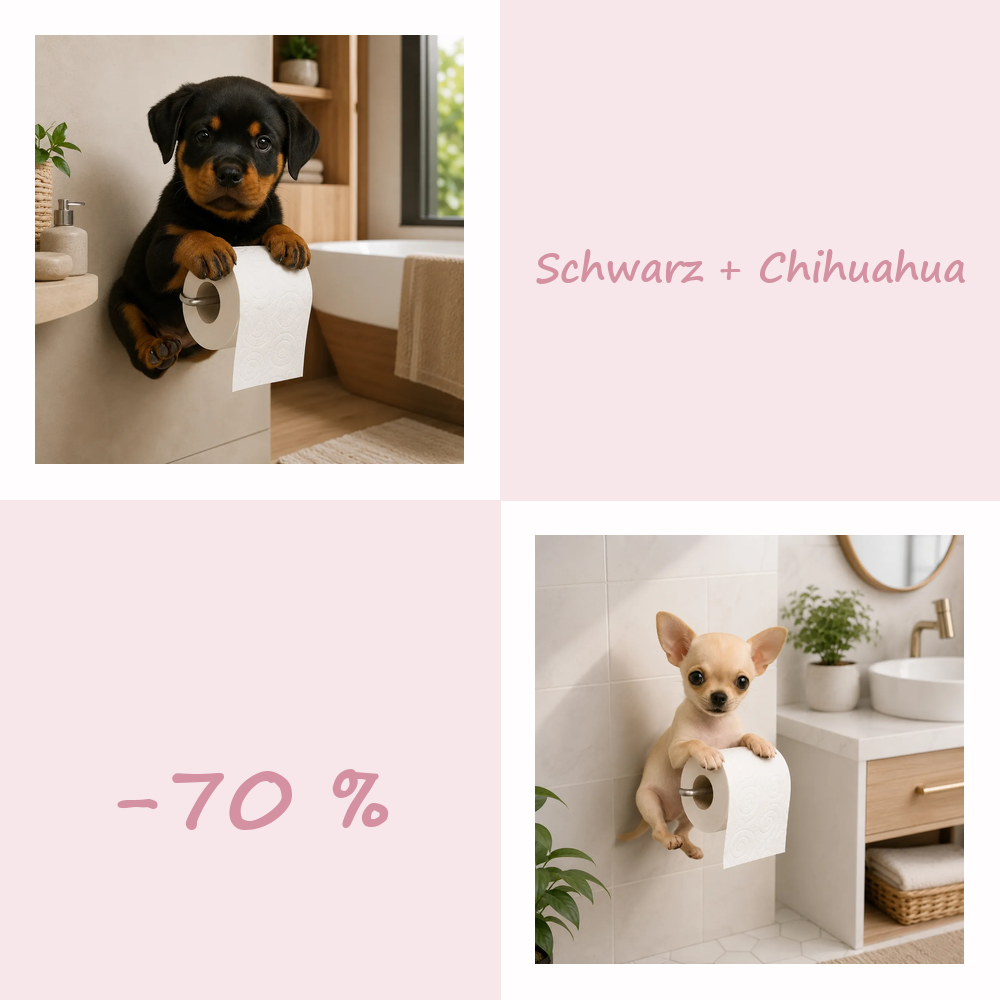 50 % RABATT!! 🐾 Niedlicher Toilettenpapierhalter in Hundeform – Ein verspielter Hingucker fürs Badezimmer, praktisch im Alltag 🧻✨