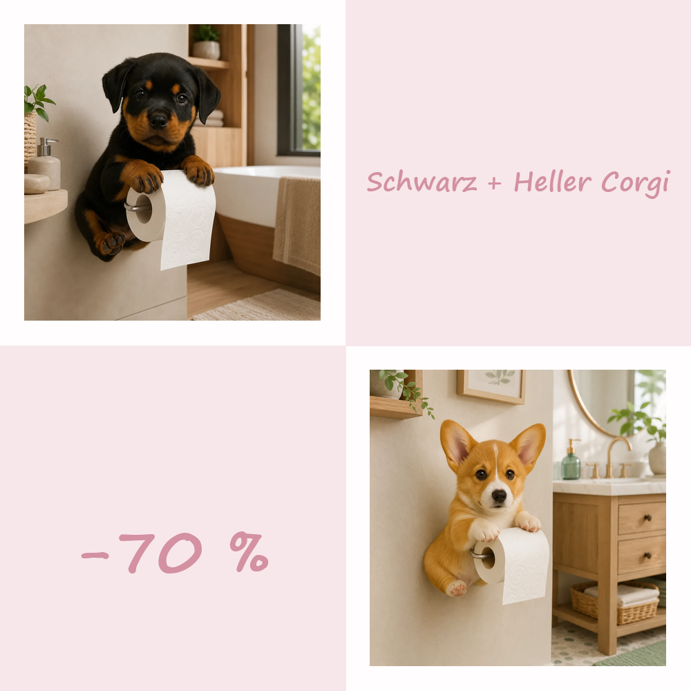 50 % RABATT!! 🐾 Niedlicher Toilettenpapierhalter in Hundeform – Ein verspielter Hingucker fürs Badezimmer, praktisch im Alltag 🧻✨