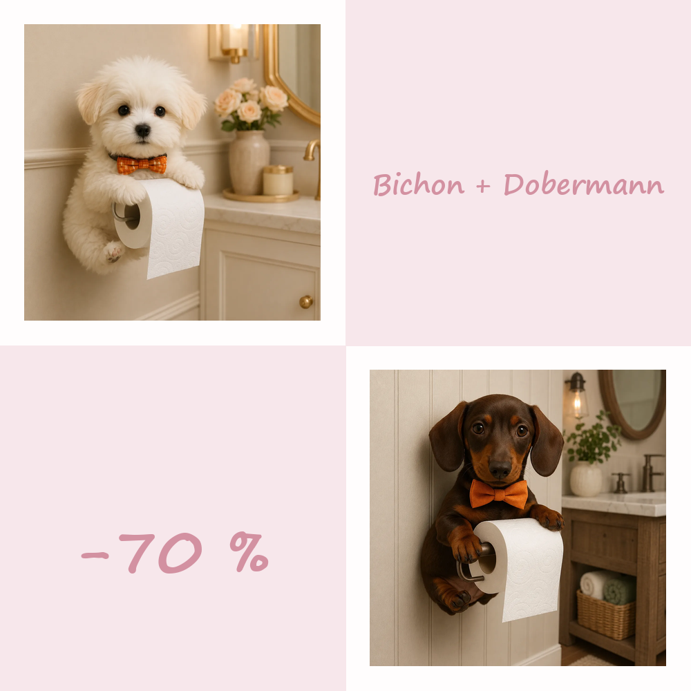 50 % RABATT!! 🐾 Niedlicher Toilettenpapierhalter in Hundeform – Ein verspielter Hingucker fürs Badezimmer, praktisch im Alltag 🧻✨