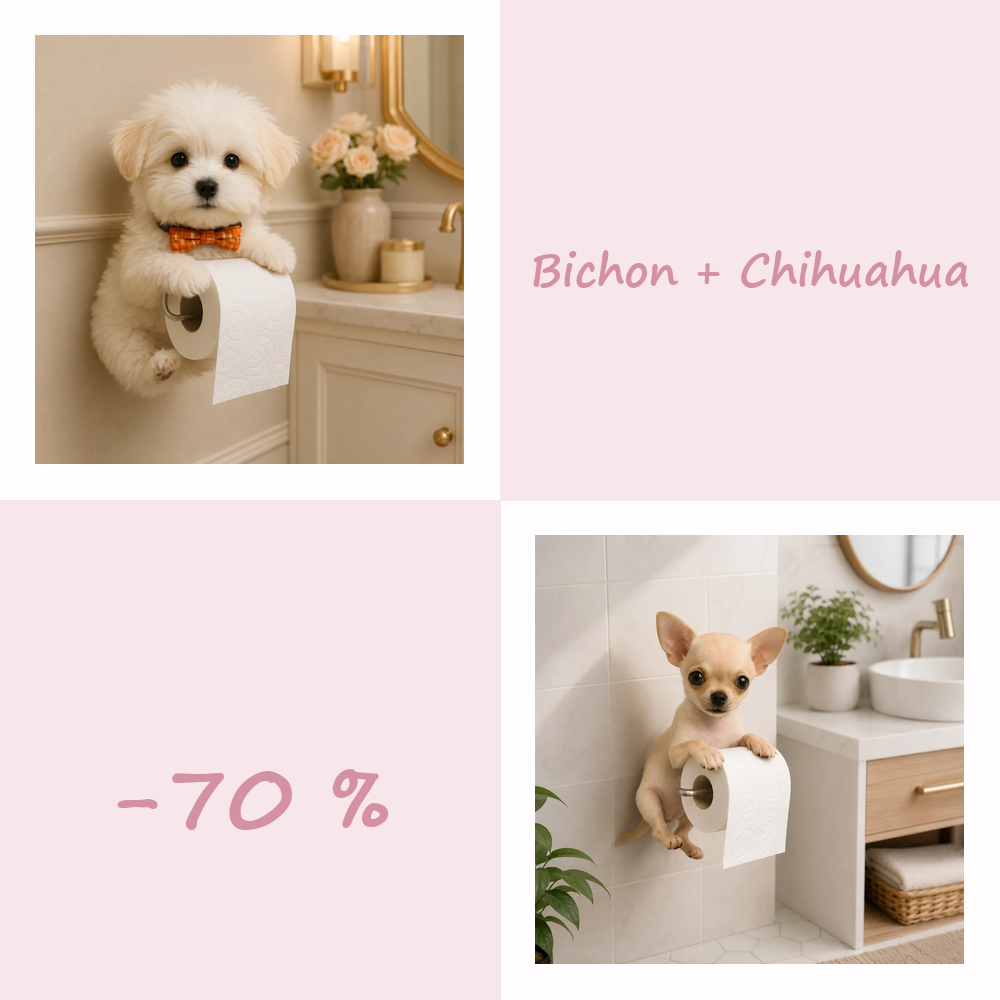 50 % RABATT!! 🐾 Niedlicher Toilettenpapierhalter in Hundeform – Ein verspielter Hingucker fürs Badezimmer, praktisch im Alltag 🧻✨