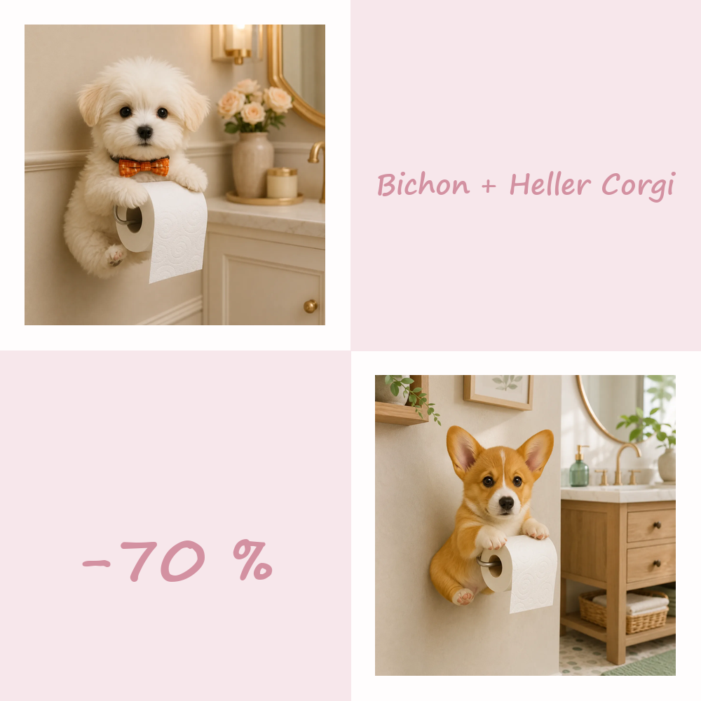 50 % RABATT!! 🐾 Niedlicher Toilettenpapierhalter in Hundeform – Ein verspielter Hingucker fürs Badezimmer, praktisch im Alltag 🧻✨
