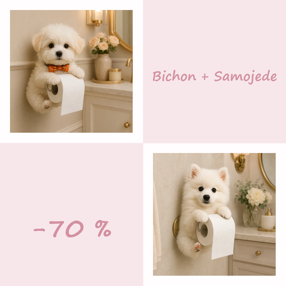 50 % RABATT!! 🐾 Niedlicher Toilettenpapierhalter in Hundeform – Ein verspielter Hingucker fürs Badezimmer, praktisch im Alltag 🧻✨