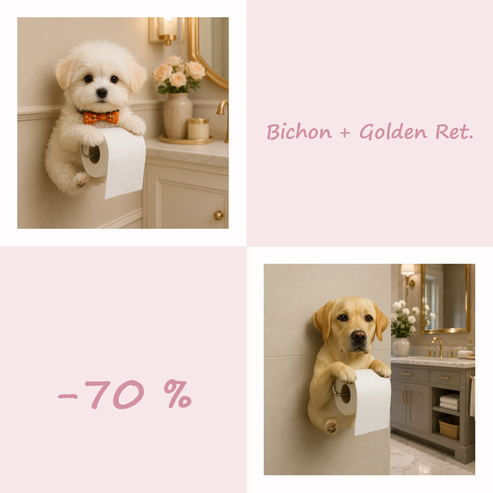 50 % RABATT!! 🐾 Niedlicher Toilettenpapierhalter in Hundeform – Ein verspielter Hingucker fürs Badezimmer, praktisch im Alltag 🧻✨