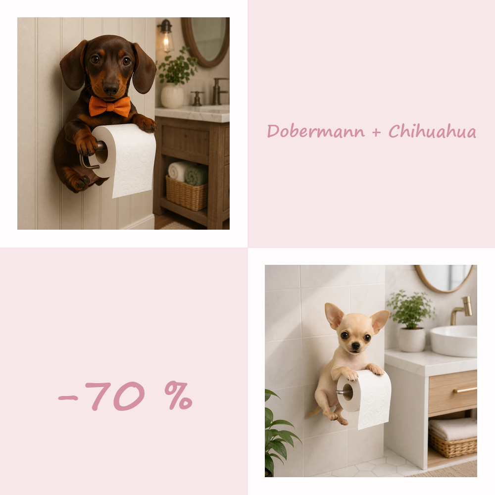 50 % RABATT!! 🐾 Niedlicher Toilettenpapierhalter in Hundeform – Ein verspielter Hingucker fürs Badezimmer, praktisch im Alltag 🧻✨