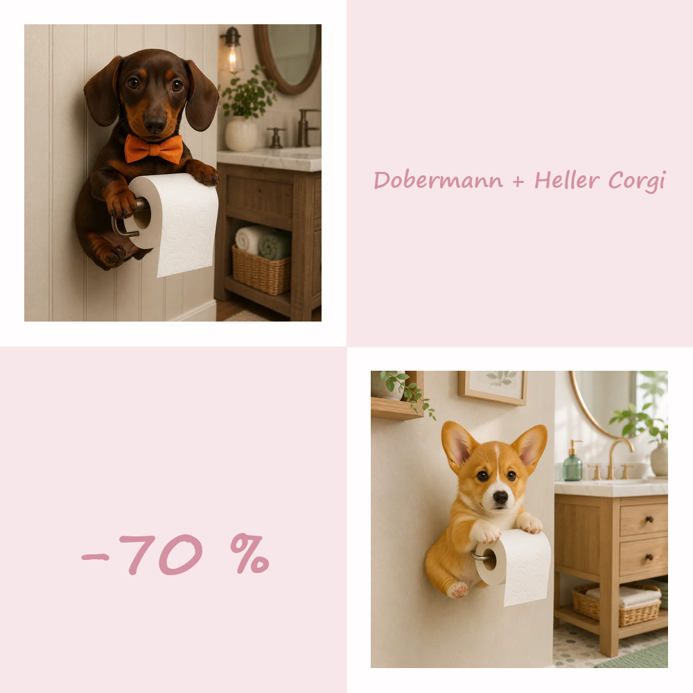 50 % RABATT!! 🐾 Niedlicher Toilettenpapierhalter in Hundeform – Ein verspielter Hingucker fürs Badezimmer, praktisch im Alltag 🧻✨