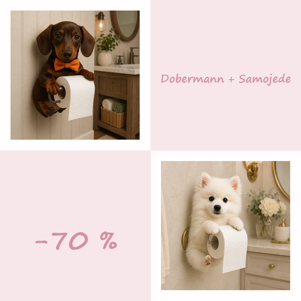 50 % RABATT!! 🐾 Niedlicher Toilettenpapierhalter in Hundeform – Ein verspielter Hingucker fürs Badezimmer, praktisch im Alltag 🧻✨