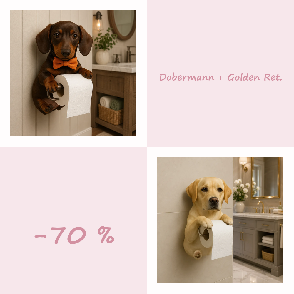 50 % RABATT!! 🐾 Niedlicher Toilettenpapierhalter in Hundeform – Ein verspielter Hingucker fürs Badezimmer, praktisch im Alltag 🧻✨