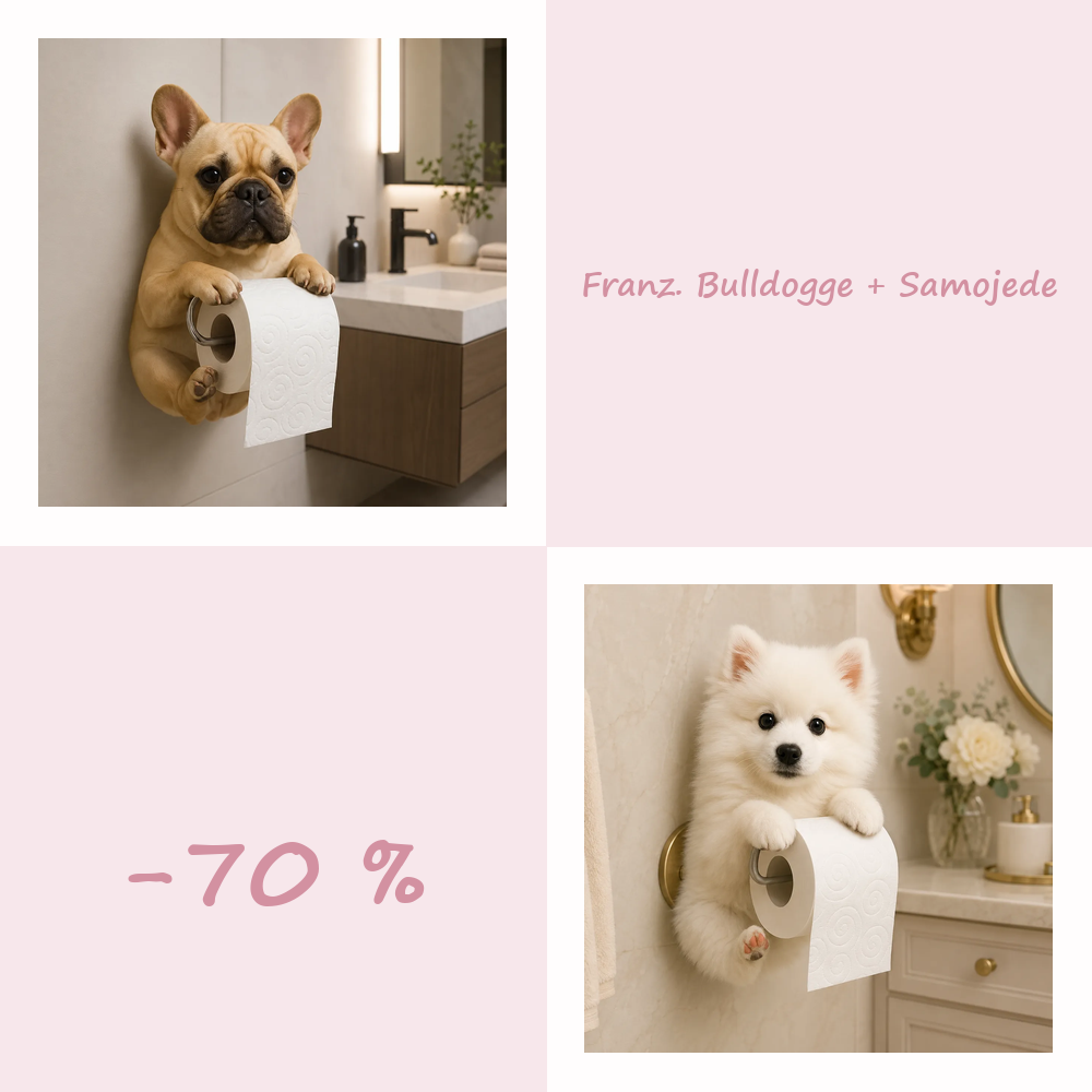 50 % RABATT!! 🐾 Niedlicher Toilettenpapierhalter in Hundeform – Ein verspielter Hingucker fürs Badezimmer, praktisch im Alltag 🧻✨