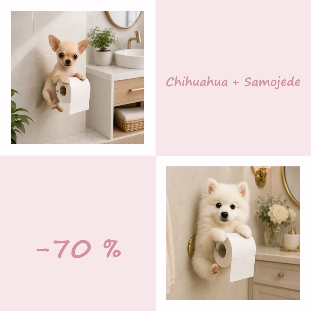 50 % RABATT!! 🐾 Niedlicher Toilettenpapierhalter in Hundeform – Ein verspielter Hingucker fürs Badezimmer, praktisch im Alltag 🧻✨