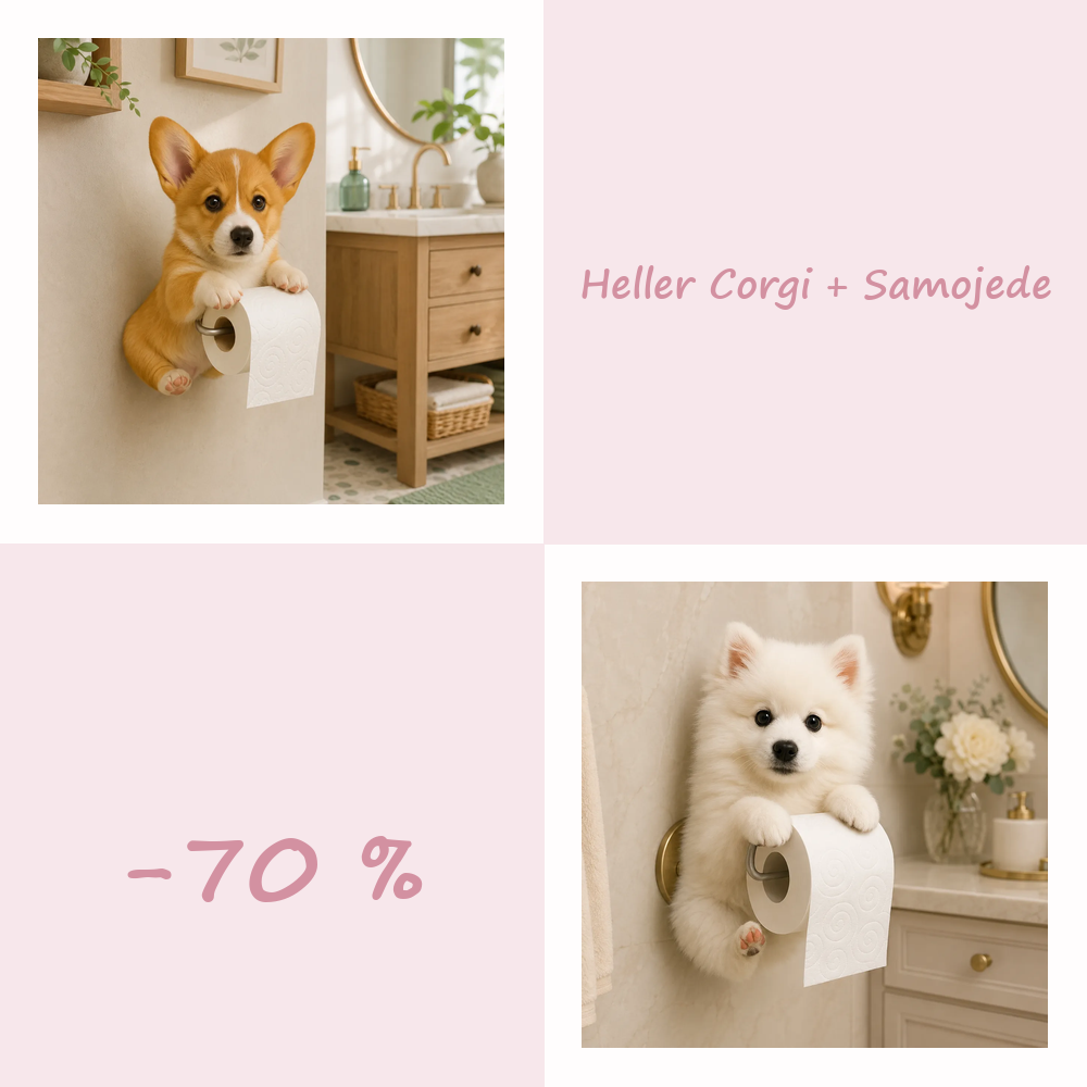 50 % RABATT!! 🐾 Niedlicher Toilettenpapierhalter in Hundeform – Ein verspielter Hingucker fürs Badezimmer, praktisch im Alltag 🧻✨