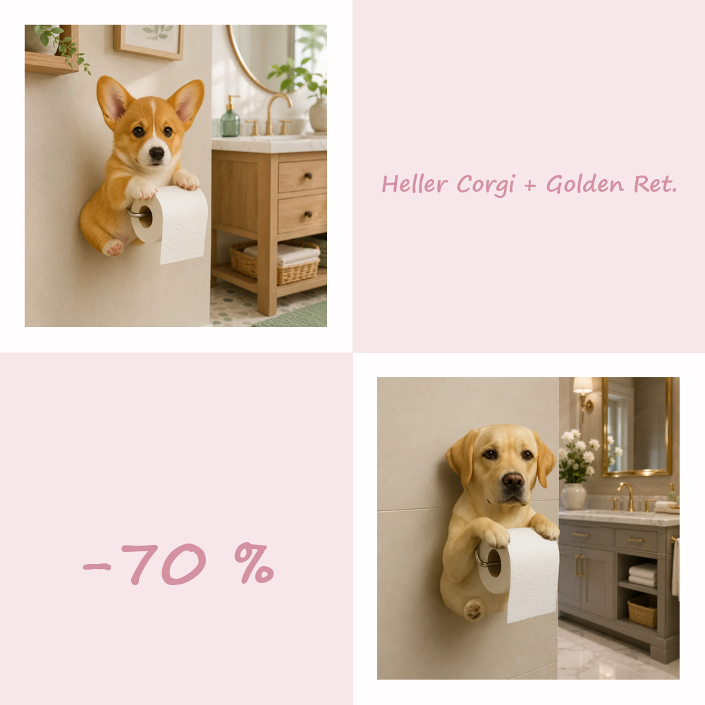 50 % RABATT!! 🐾 Niedlicher Toilettenpapierhalter in Hundeform – Ein verspielter Hingucker fürs Badezimmer, praktisch im Alltag 🧻✨