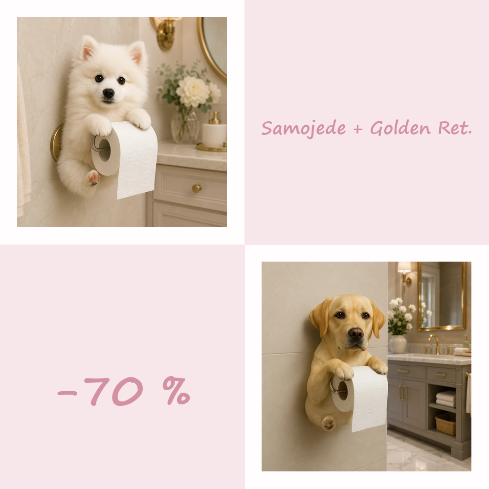 50 % RABATT!! 🐾 Niedlicher Toilettenpapierhalter in Hundeform – Ein verspielter Hingucker fürs Badezimmer, praktisch im Alltag 🧻✨