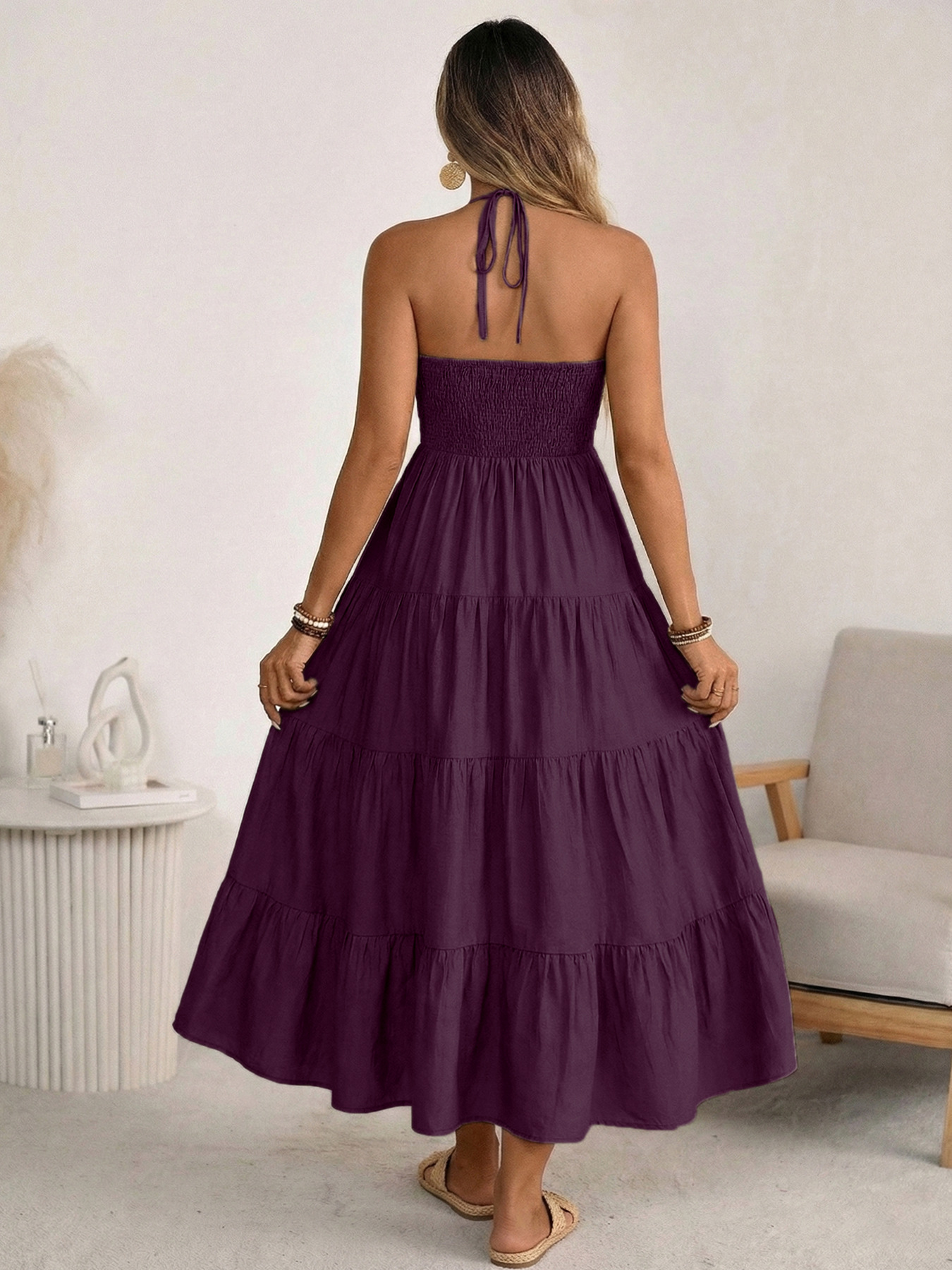 👗Women's Loose-Fit Backless Linen Vacation Dress