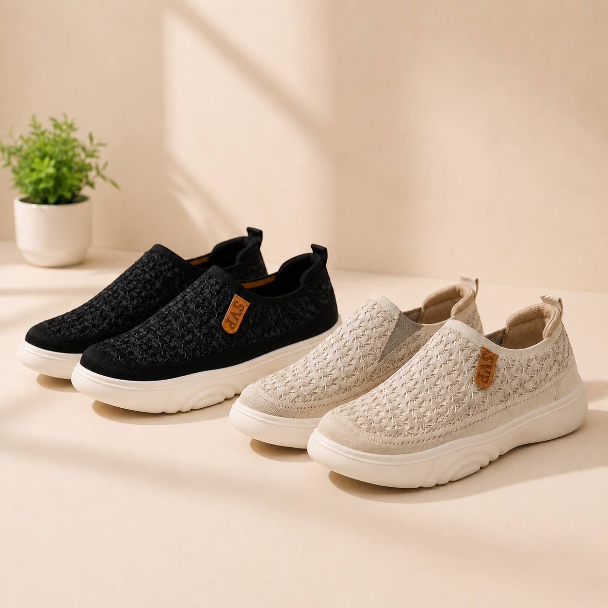 👟Chaussures Slip-On Confort Femme – Maille Respirante & Semelle Souple