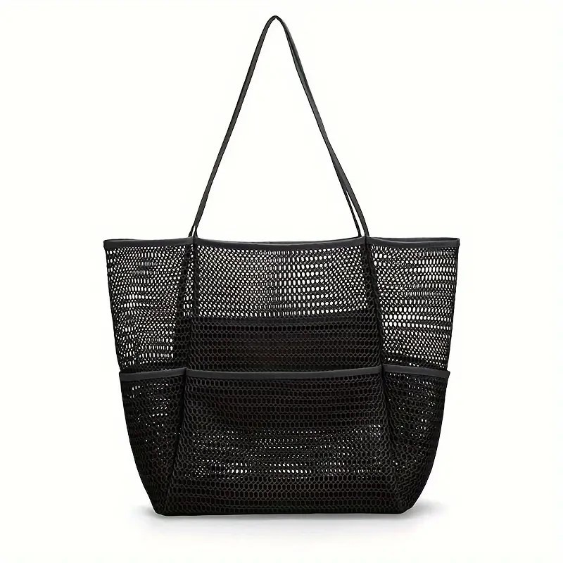Beach Bags for Women, Summer Travel Mesh Tote Bag with Large Inner