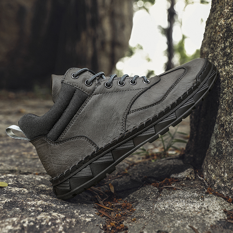 ⏰ Offre limitée : -70 % – Bottines en cuir pour homme – Bout large et soutien de la voûte plantaire et de la cheville