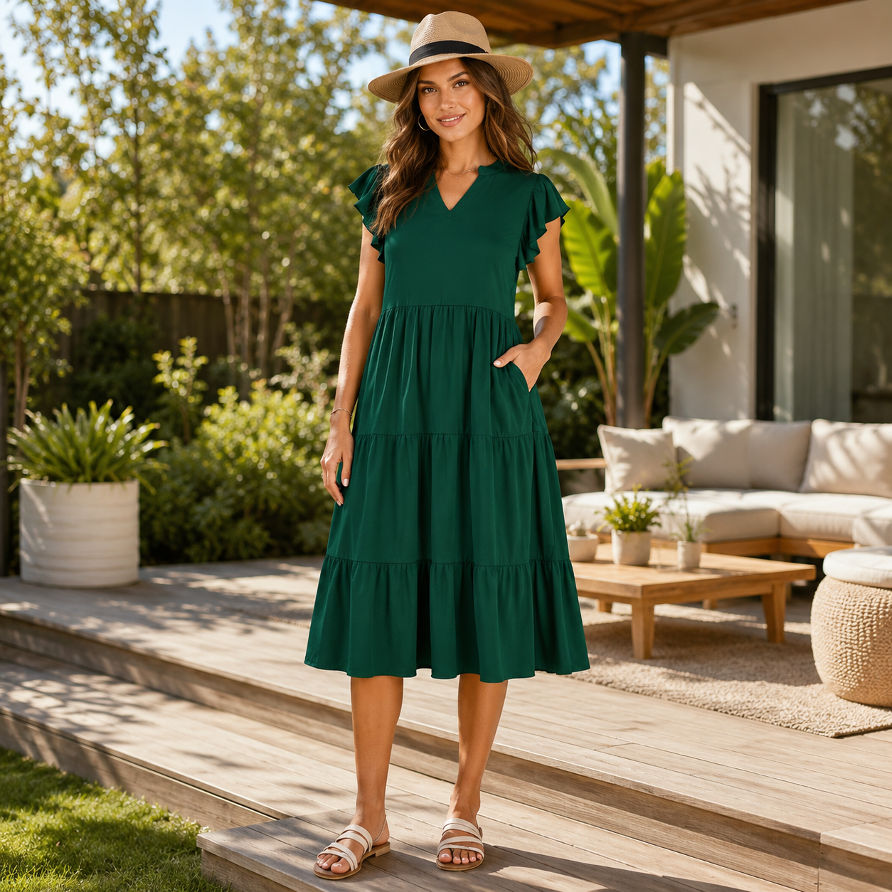 🌿 Effortless Elegance – Women’s Relaxed Pocket Maxi Dress ✨