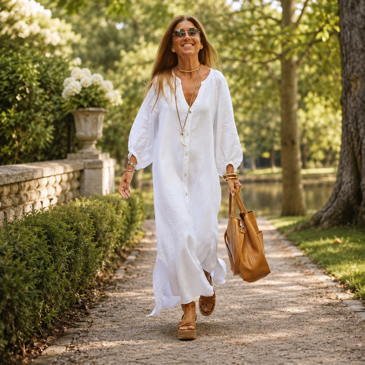 Light and Easy - Long Shirt Dress with Relaxed Elegance