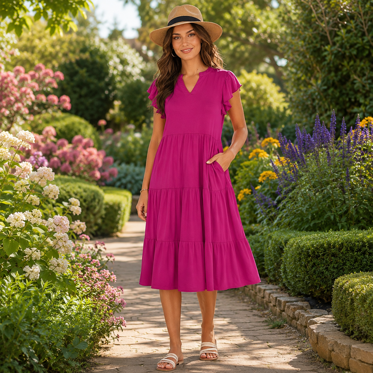 🌿 Effortless Elegance – Women’s Relaxed Pocket Maxi Dress ✨