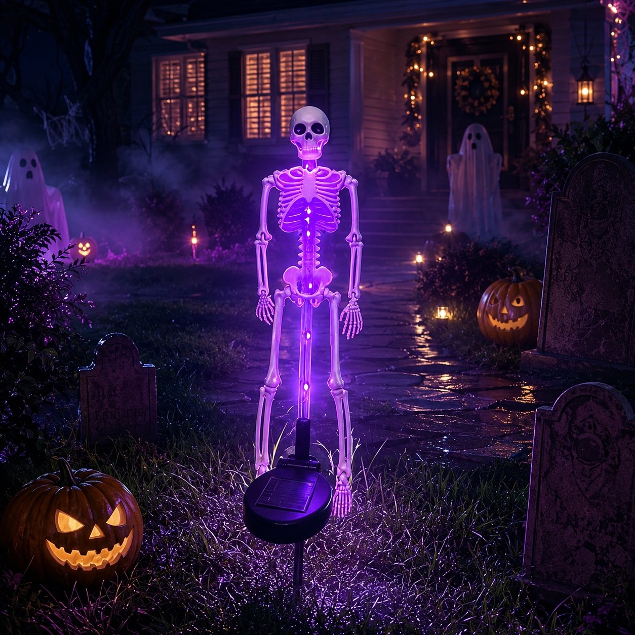 🎃 50% OFF Ends Today! Solar Skull Garden Lights with Creepy Color-Changing Glow 💀