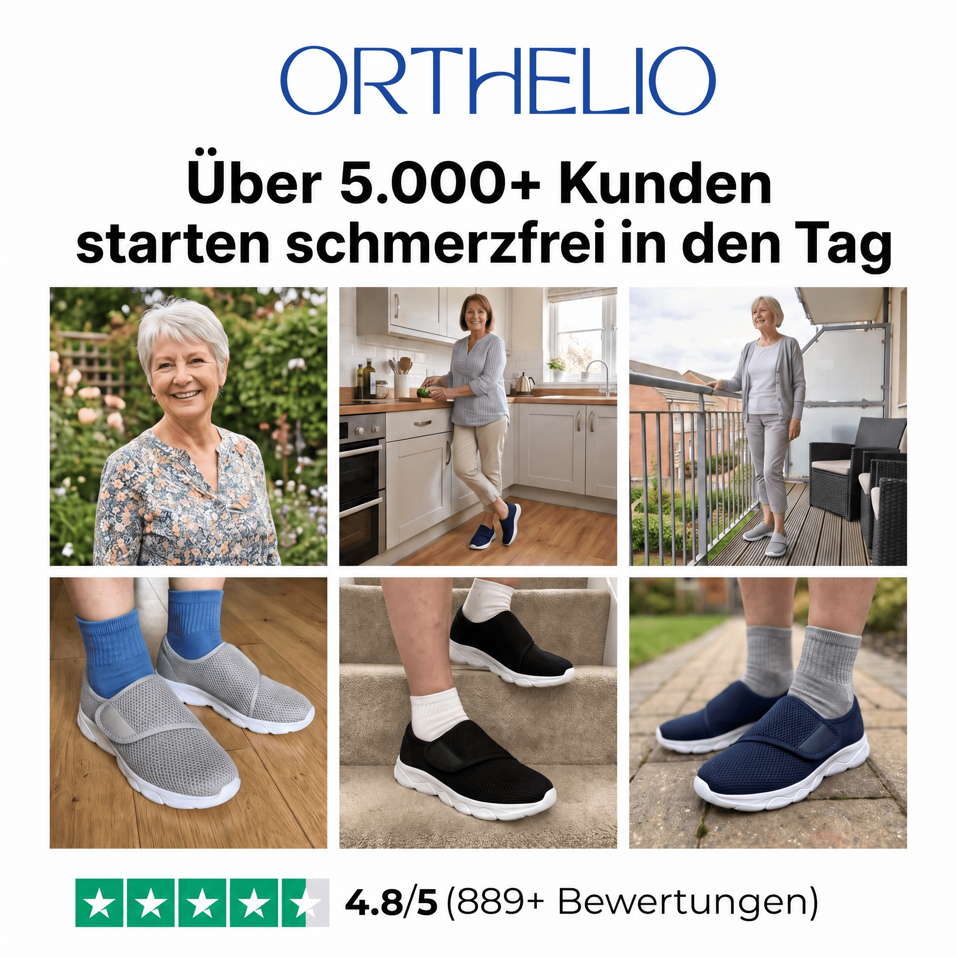 Leichte Komfortschuhe mit Klettverschluss – Atmungsaktiv, bequem & einfach anzuziehen
