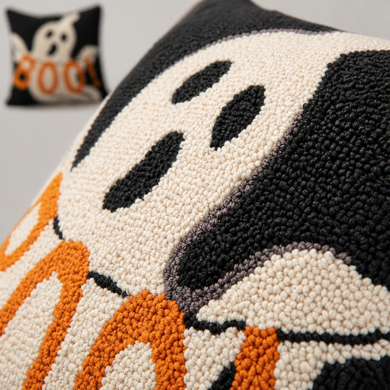👻 Douceur d’Halloween | Coussin fantôme BOO de 35 cm - présentation 6