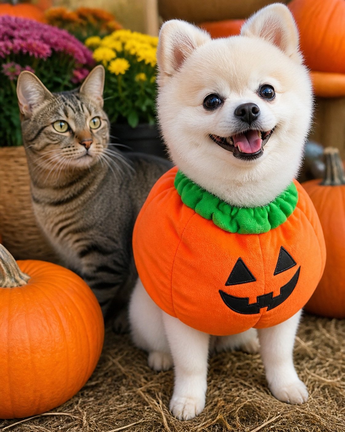 Pumpkin pet costume style inspiration: pumpkin-patch photo